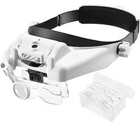 QWAXTRIW Bande de Bande lorgonde avec loupe de tête de tête à la tête légère et Rechargeable, 6 Outils de Casque de lentilles détachables pour Le Travail à Un Travail rapproché