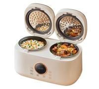 QWAXTRIW Cuiseur à Riz électrique, 2L + 2L Home Double cuiseuse à Riz Multi-Fonction intégrée avec écran Tactile Intelligent et Pot de Cuisson Non bâton, Rendez-Vous 12h