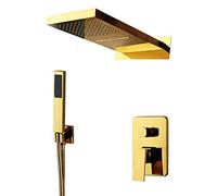 QWAXTRIW Ensemble de Pomme de Douche à Effet Pluie Haute Pression, Douche à Main avec mitigeur de Luxe, système de Douche en Cascade pour Une expérience Semblable à Un Spa, Installation Facile, Mise