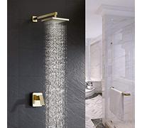QWAXTRIW Ensemble de robinets de Douche à Effet de Pluie Mural, mélangeur Chaud et Froid en Laiton chromé de 8 Pouces, Pomme de Douche de Salle de Bains Moderne, Conception de Cascade de Luxe dans