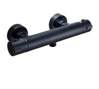 QWAXTRIW Robinet mitigeur de Douche thermostatique à Double poignée, Robinet de Douche Mural Noir, mélangeur d'eau Chaude et Froide, Accessoires de Douche de Salle de Bains à Double Sortie