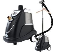 QWAXTRIW Vêtements 1800W Garment Steater, Reprofight Professional Heavy Clothes Steamer 3,8 litres Disan d'eau, Contrôle de Vapeur en 4 étapes avec Pinceau, Cintre de vêtements, Or Rose (Noir)
