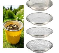 QwayHome Lot de 4 tamis de sol de jardin, tamis en acier galvanisé robuste avec 4 tailles d'ouverture (2/4/6/8 mm), tamis résistant à la rouille pour seau de 18 litres pour le compost, la saleté, le