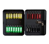 QWdfgS Armoire à clés, Boîte à clés avec Serrure Combinaison, 5 Types de capacité en Option, Armoire Murale, Rangement Voiture, Gestion des(Black with Label,28 Keys)