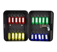 QWdfgS Armoire à clés, Boîte à clés avec Serrure Combinaison, 5 Types de capacité en Option, Armoire Murale, Rangement Voiture, Gestion des(Black with Label,20 Keys)