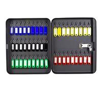 QWdfgS Armoire à clés, Boîte à clés avec Serrure Combinaison, 5 Types de capacité en Option, Armoire Murale, Rangement Voiture, Gestion des(Black with Label,45 Keys)