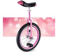 QWdfgS monocycle, Monocycle 20/18/16 Pouces, siège réglable, pneus antidérapants, avec Support de Rangement Robuste, équilibre, Exercice Cyclisme, Fitness for Adulte(Pink,16inch)