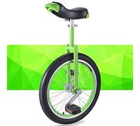 QWdfgS monocycle, Monocycle 20/18/16 Pouces, siège réglable, pneus antidérapants, avec Support de Rangement Robuste, équilibre, Exercice Cyclisme, Fitness for Adulte(Green,18inch)