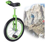 QWdfgS monocycle, Monocycle de 18 Pouces, monocycle extérieur réglable, pneus antidérapants, avec Support Rangement Robuste, équilibre, Exercice Cyclisme, Fitness for Adulte(Green)