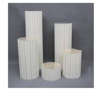 QWdfgS Présentoir, Colonnes en papier pliables, socles d'affichage, vases de mariage, support pièce maîtresse carton(Wit,Diameter 30cm)