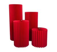 QWdfgS Présentoir, Présentoir de colonnes pliables en papier for mariage, pièce maîtresse carton avec 4 disques acryliques(Red,Diameter 30cm)