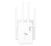 Qwdqwd Extension WiFi 2025, amplificateur WiFi, répéteur WiFi, 4 antennes, amplificateur Internet - avec port Ethernet, configuration rapide, amplificateur de signal sans fil domestique