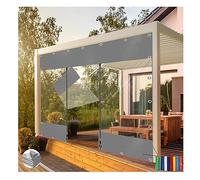 QWEASDF Bâche en PVC avec Fermeture À Glissière,Bâche Transparente avec Fermeture éclair,PVC Panneaux Latéraux De Bâche Étanche Claire, pour Facade Avant, Pergola, Lourd (Size : H1.8xW2m/H5.9xW6.5ft)