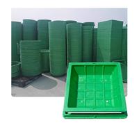 QWEASDF Caniveau Couvercle de Regard Invisible pour Fosse Septique de Champ D'épuration, Couvercle de Bassin D'épuration en Plastique Vert avec Base, Cache-Pots de Plantation(B40*40CM/15.7 * 15.7IN)