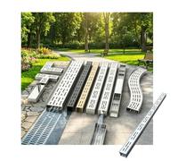 QWEASDF Caniveau Extérieur en Acier Inoxydable 304 | Pour Cour, Caniveau de Drainage Linéaire，Design d'entretien facile à nettoyer ，Installation Facile(H8*W4CM/H3.15*W1.57IN)