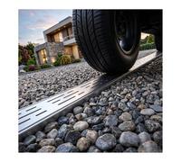 QWEASDF Caniveau Exterieur Extra Plat de ExtéRieur | Système De Tranchée De Drainage À Profil Bas, Grille De Drainage Fine,pour Jardins Terrasses Allées(H3*W5CM/H1.18*W1.96IN)