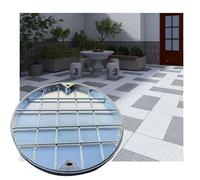 QWEASDF Couvercle de Trou d'homme Carré Encastré en Acier Inoxydable, Regard Intégré, Inspection Invisible Décoré - Intégré ，Couvercle Rond de Bassin d'égout(40 * 40cm/15.7 * 15.7in)