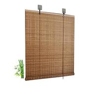 QWEASDF Store Enrouleur Bambou,Stores en Bambou,Stores Romains en Bambou,Pare-Soleil,Store à Rouleau filtrant lumière,Respirant,Ventilation,Anti-UV,Style rétro Naturel,W70xH100cm/28x40in