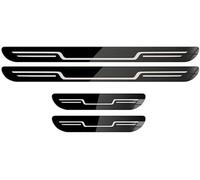 QWEDFSD 4 Pièces Protecteur Seuil Porte en Acier Inoxydable pour Skoda Kamiq 2018-2023 2024 2025,Anti-Usure Threshold Bar Protection Autocollant Accès Pédale Bienvenue,A/Black