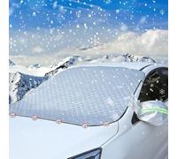 QWEDFSD Couverture Pare Brise Voiture pour Renault Clio 3 2005-2012,Contre Givre Neige Couvre-Rétroviseurs Intégrés Anti Soleil Bâche Pare Brise Magnétique, B/Green 170 * 143