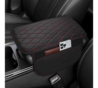 QWEDFSD Cuir Housse D'Accoudoir De Voiture pour Nissan 350Z Coupe в 2002-2009,Anti-Rayures Coussin Rehausseur D'Accoudoir Deux Sacs De Rangement Coussin Accoudoir Voiture,E/Black-Red