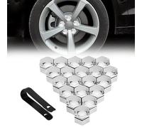 QWEERASS 20 Pièces Cache Ecrou,pour VW Caddy V 2020 2021 2022 Cache-écrous de Pneu Hexagonaux Couvre Antirouille Anti-poussière Capuchons D'éCrou Roue,A-21mm
