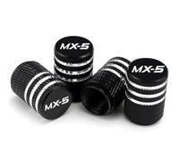 QWEERASS 4 Pièces Bouchon de Valve Pneu Voiture, pour Mazda MX-5 MX5 Capuchon de Valve Auto Couvre-Valve Joint en Caoutchouc,A