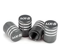 QWEERASS 4 Pièces Bouchon de Valve Pneu Voiture, pour Mazda MX-5 MX5 Capuchon de Valve Auto Couvre-Valve Joint en Caoutchouc,C