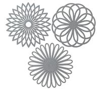 QWEF Tapis de Dessous de Plat en Silicone,Lot de 3 Tapis de Dessous de Plat Multi-Usage Forme de Fleurs Dessous de Plat en Silicone Isolés sous-Verres Chauds Antidérapants (Gris)