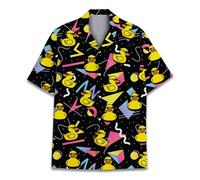QWEFVB Chemise hawaïenne à manches courtes pour homme et femme, chemise hawaïenne à boutons pour homme, Canard 6, L