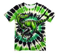 QWEFVB Chemise tie and dye fluo pour enfants garçons filles T-shirt hippes T-shirt pour enfants âgés de 6 à 16 ans, dinosaure, 13-14 ans
