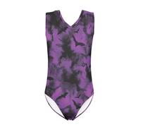 QWEFVB Justaucorps d'Halloween pour fille - Tenue de pratique de la gymnastique athlétique sans manches - Vêtement de danse élastique pour Halloween, 16, Halloween-18, 9-10 Years