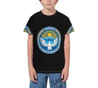 QWEFVB T-shirt à manches courtes pour adolescents avec drapeau du Sénégal, Emblème national du Kirghizistan 8, 5-6 ans