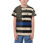 QWEFVB T-shirt à manches courtes pour adolescents Motif drapeau de Cuba, Drapeau des États-Unis 10, 9-10 ans