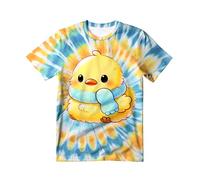QWEFVB T-shirt tie-dye pour enfants seniors pour garçons et filles, Canard Tie Dye, 11-12 ans