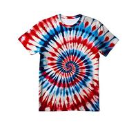 QWEFVB T-shirt tie-dye pour enfants seniors pour garçons et filles, rouge/bleu/blanc, 5-6 ans