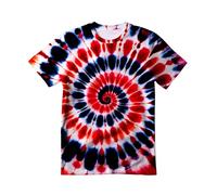 QWEFVB T-shirt tie-dye pour enfants seniors pour garçons et filles, Rouge Noir Blanc Tie Dye, 9-10 ans