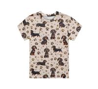 QWEFVB T-shirts pour enfants, T-shirts à col rond, t-shirt à manches courtes, pull unisexe pour filles et garçons de 3 à 16 ans, Teckel et pattes, 11-12 ans