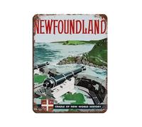 QWEJGFA Affiche en métal vintage de Terre-Neuve Canada - Décoration murale - Décoration murale - 30 x 40 cm
