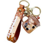 QWEOHBUA Kawaii Donut Boba Porte-clés Mignon Bubble Tea Porte-clés Boba Bear Porte-clés Pendentif Poupée for Fille (Color : Mug)