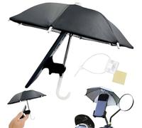 QWEPU Mini Parapluie pour Téléphone, Parapluie pour téléphone, Parapluie pour téléphone avec ventouse Support de téléphone pour téléphone extérieur Sun Shad Pare-soleil Visière,Noir