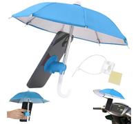 QWEPU Mini Parapluie pour Téléphone, Parapluie pour téléphone, Parapluie pour téléphone avec ventouse Support de téléphone pour téléphone extérieur Sun Shad Pare-soleil Visière,Bleu