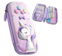 QWEPU Trousse à Crayons Licorne,Trousse à Crayons Portable,Trousse à Crayons 3D pour Filles, Grande Capacité Trousse École, Cadeaux De RentréE, Cadeaux De NoëL (avec Fermeture à glissière)