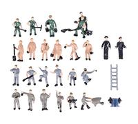 Qwertfeet 25pcs 1:87 Figurines Peintes Miniatures de Chemins Godet Et Escalier