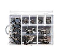 Qwertfeet 40 Pcs/Set Guides pour Tiges de Tip 8 Kit de Réparation pour Line Rings Yeux Set Anneaux Cadres en Acier Inoxydable