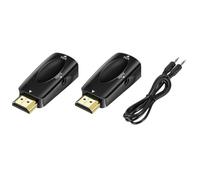 Qwertfeet Adaptateur vers VGA Convertisseur Audio HD 1080p Transmission Audio avec Convertisseur Audio Jack 3.5mm Noir