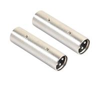 Qwertfeet Adaptateur XLR Mâle à Mâle, Coupleur de Connecteur XLR 3 Broches Mâle à 3 Broches Mâle, Adaptateur de Ligne de Microphone -2 Paquets