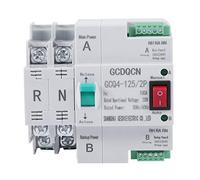 Qwertfeet Commutateur de Transfert Automatique une Double Alimentation 2P 100A Installation sur Barre 35 Mm pour Usage Ménage