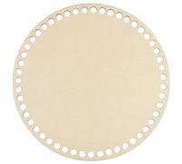 Qwertfeet Fond panier en bois naturel de 20 cm trou, base en bois vide circulaire pour l'artisanat de modélisateur fond sac à crochet pour tricot bricolage