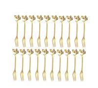 Qwertfeet Lot de 20 couverts en acier inoxydable en forme de feuille